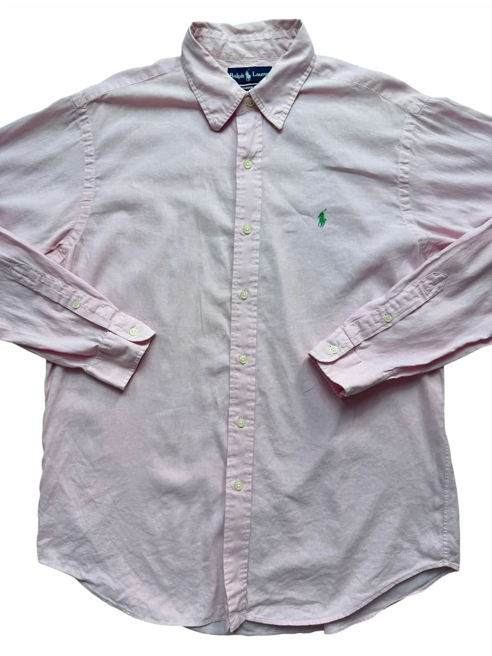 Ralph Lauren Shirt Mens Medium Light Pink Button Down Classic Fit Long Sleeve